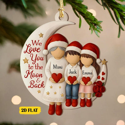 Custom Grandma and Grandson Ornament, 1-6 Grandkids Gift
