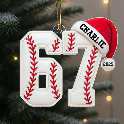 Custom Funny Six Seven 67 Sports Christmas Ornament