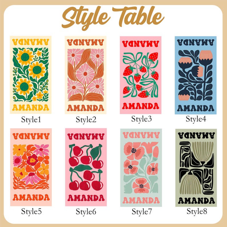 Floral Personalized Beach Towel, Custom Name Towel for Women