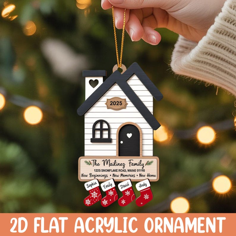 Personalized 2025 New Home Christmas Ornament, House Warming Gifts