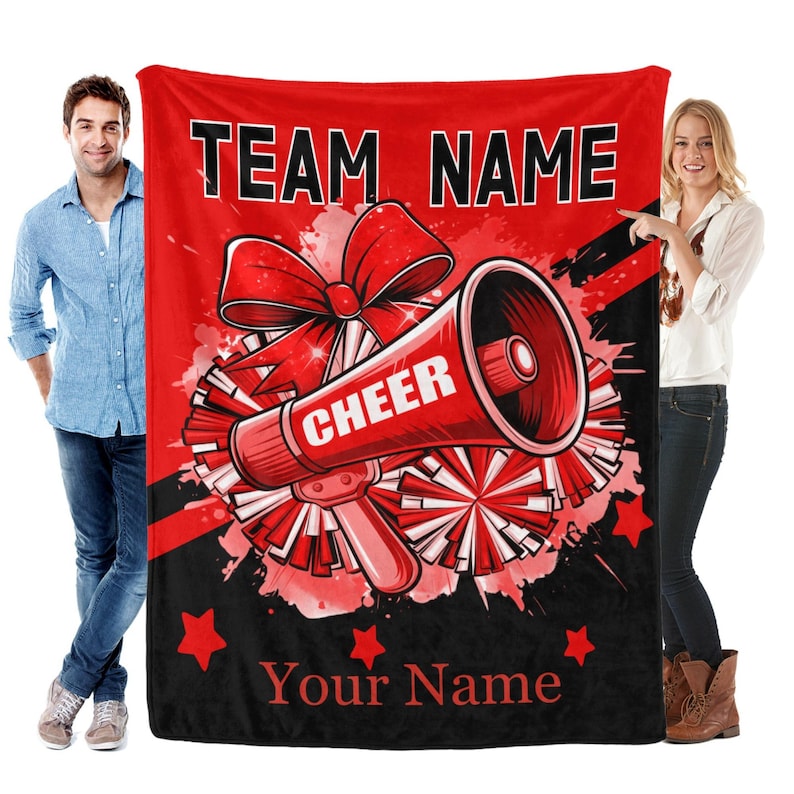 Custom Cheerleading Blanket, Personalized Flannel Throw