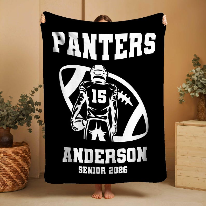 Custom Football Blanket, personalized Name Blanket