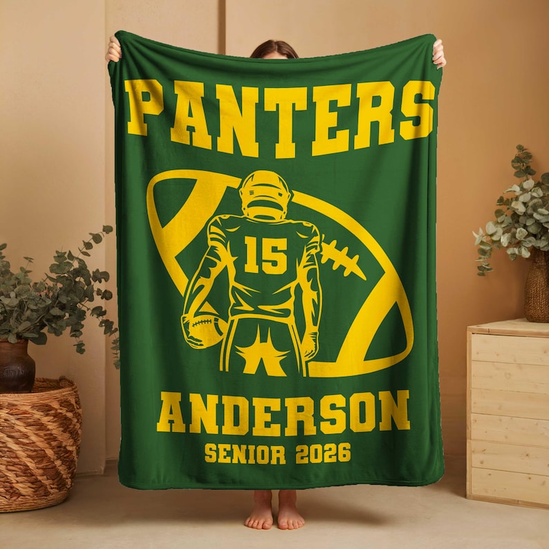 Custom Football Blanket, personalized Name Blanket