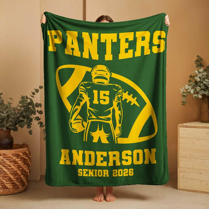 Custom Football Blanket, personalized Name Blanket