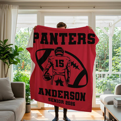 Custom Football Blanket, personalized Name Blanket