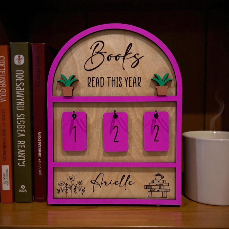 Personalized Books I Read This Year Counter, Custom Books Read Tracker