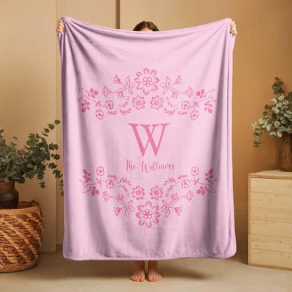 Personalized Family Name Blanket, Last Name Initials Blanket