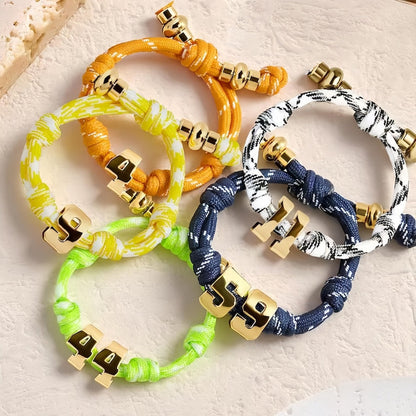 Custom Varsity Number Knotty Bracelet Unisex Personalized Bracelet