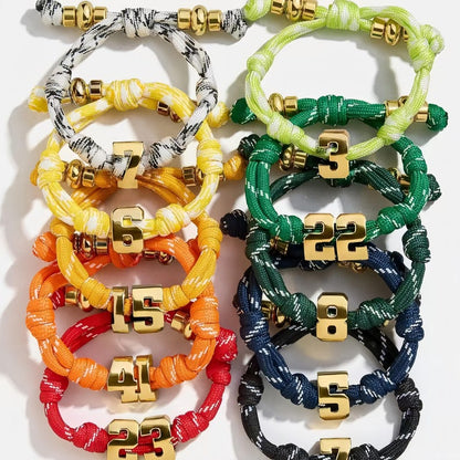 Custom Varsity Number Knotty Bracelet Unisex Personalized Bracelet
