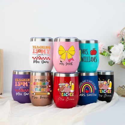 Custom Christmas Gift,Wine Tumbler,Personalised Teacher Tumbler