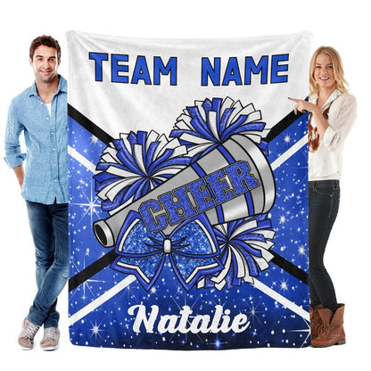 Custom Cheerleading Flannel Blanket, Personalized Team Gift