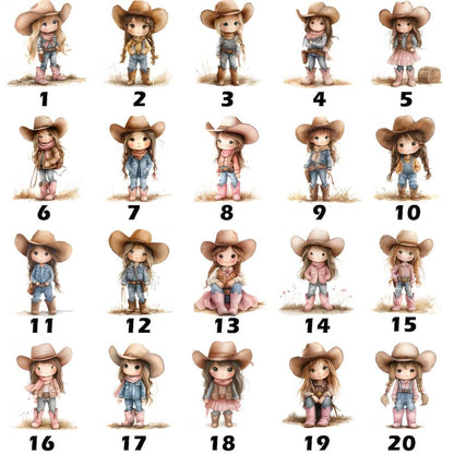 Personalized Cartoon Cowboy Cowgirl Soft Throw Blanket