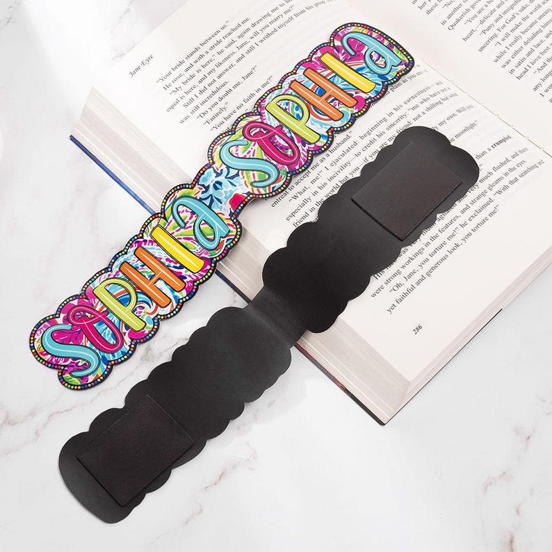 Personalized Bright Paisley Floral Doodle Magnetic Bookmark