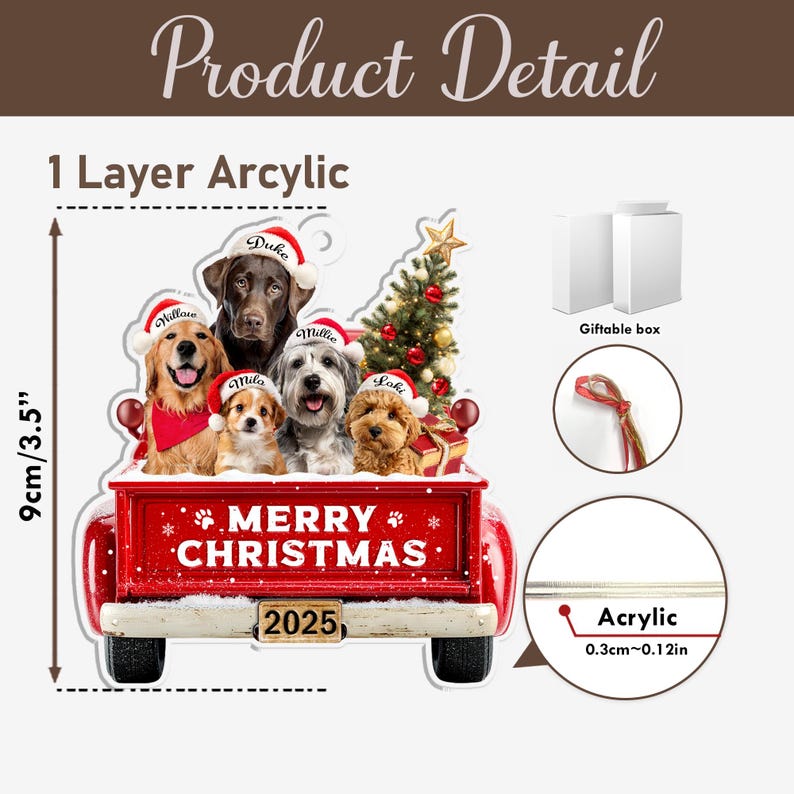 Custom Pet's First Christmas Ornament, Pet Photo Ornament