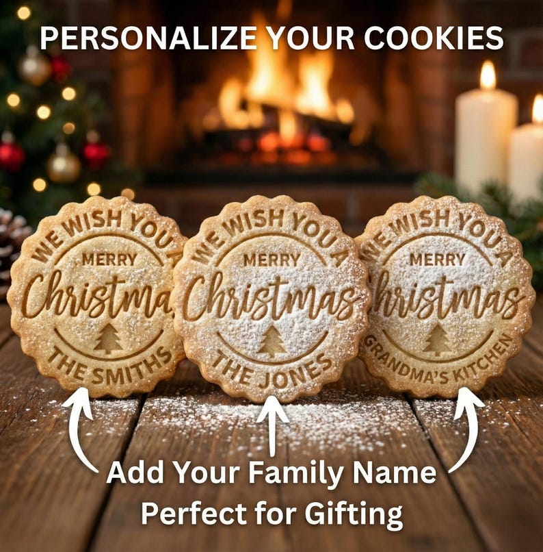 Personalized Christmas Cookie Cutter Stamp