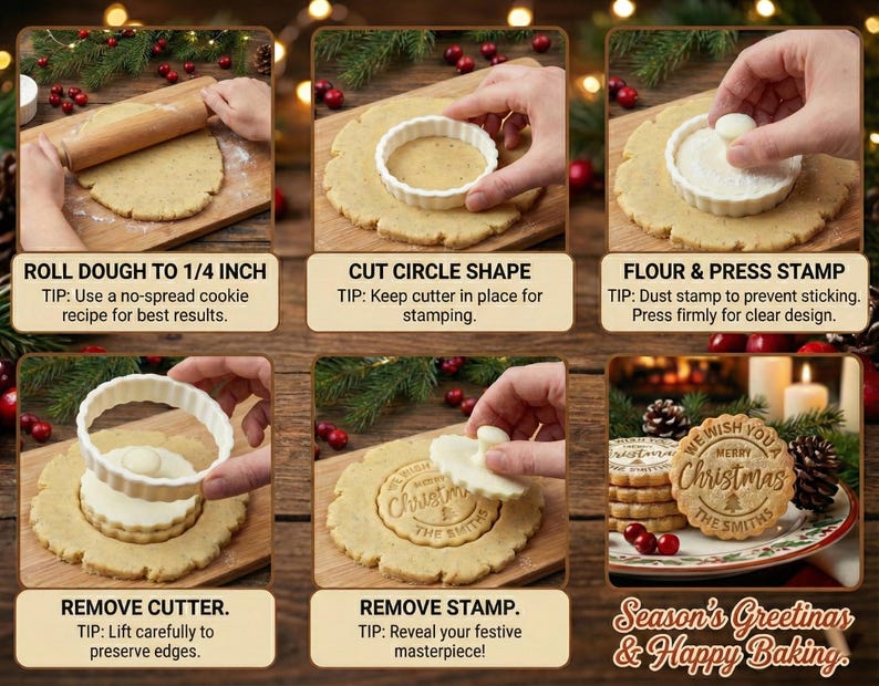 Personalized Christmas Cookie Cutter Stamp