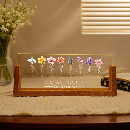 Custom Grandmas Garden Night Light: Unique Gifts for Grandma