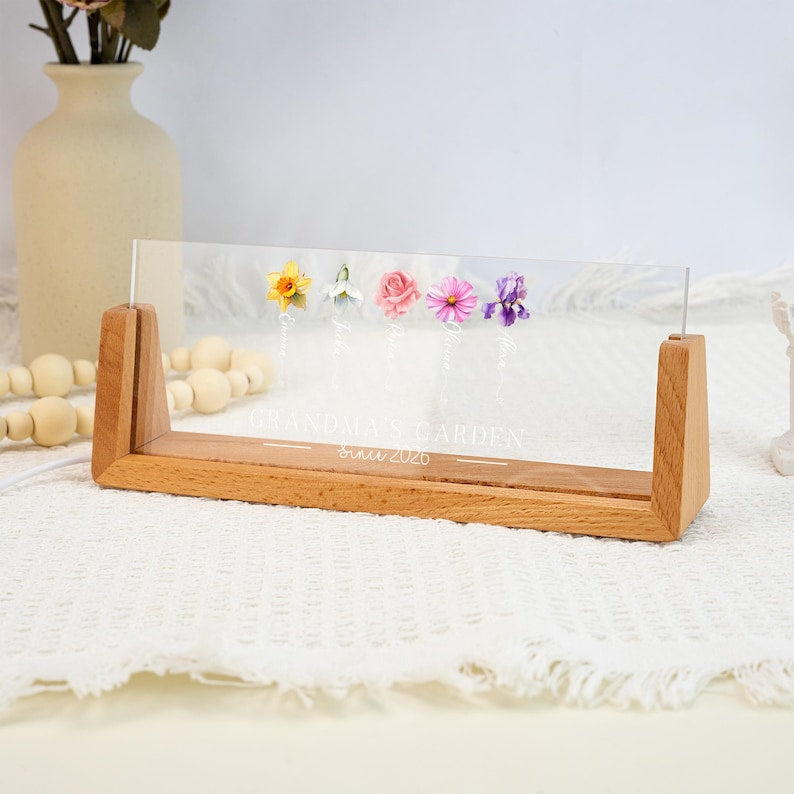Custom Grandmas Garden Night Light: Unique Gifts for Grandma