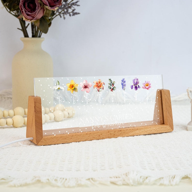 Custom Grandmas Garden Night Light: Unique Gifts for Grandma
