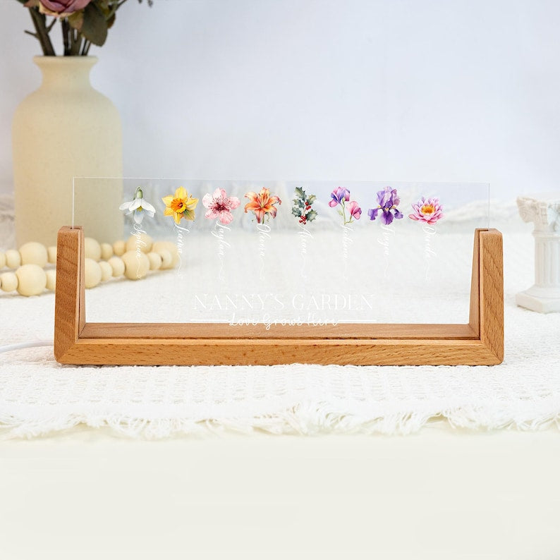 Custom Grandmas Garden Night Light: Unique Gifts for Grandma
