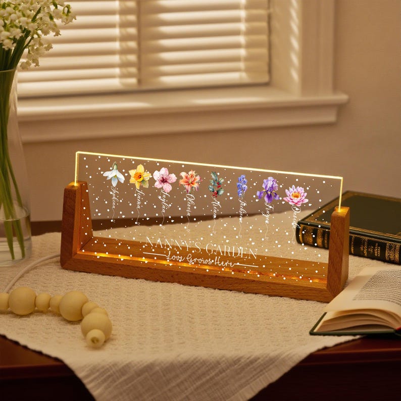 Custom Grandmas Garden Night Light: Unique Gifts for Grandma
