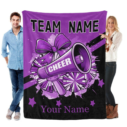 Custom Cheerleading Blanket, Personalized Flannel Throw