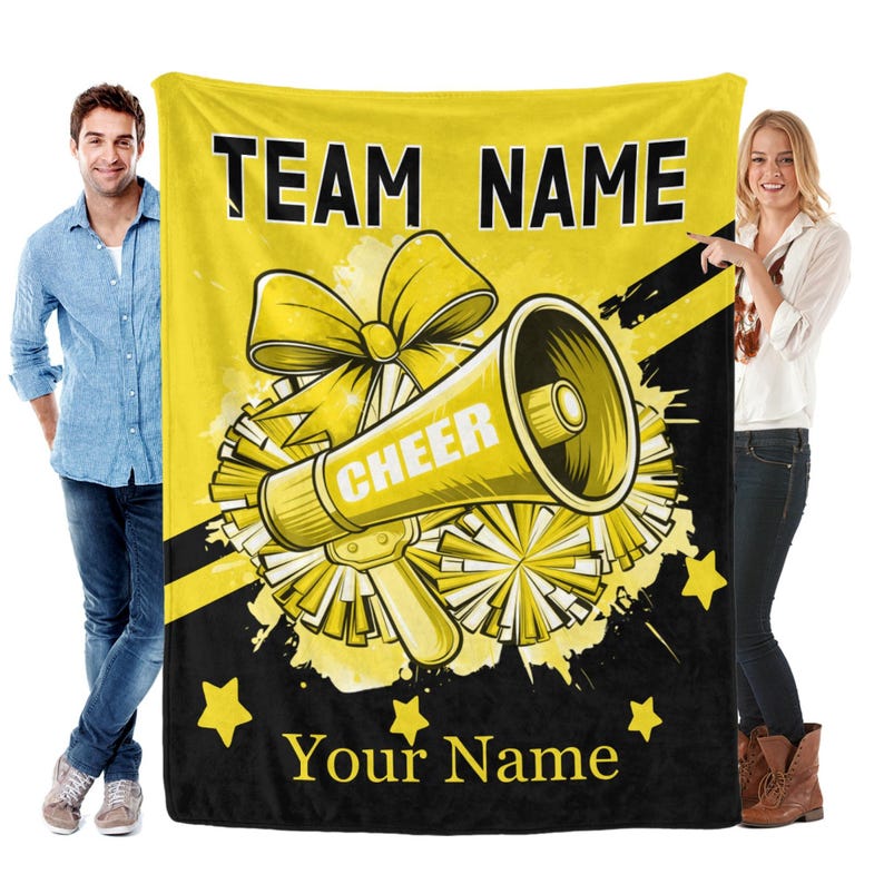 Custom Cheerleading Blanket, Personalized Flannel Throw