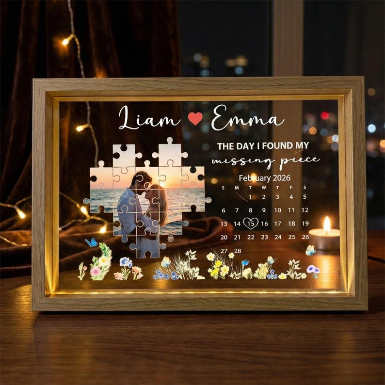 Custom Photo Light Frame The Day I Found My Missing Piece Customized Light