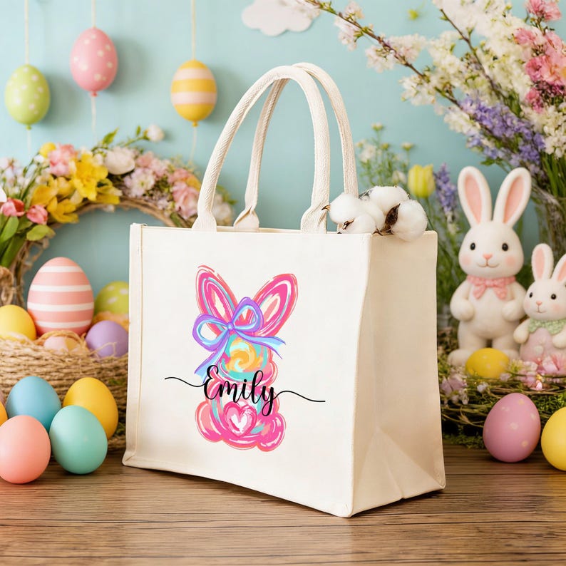 Personalized Easter Bag with Name,Easter Basket gift