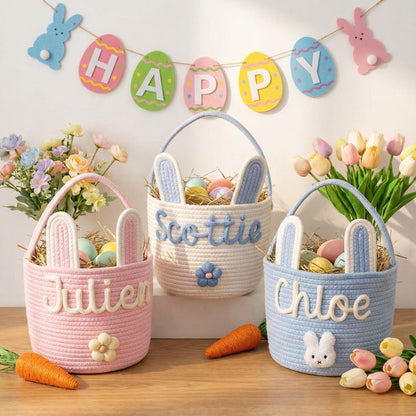 Personalized Easter Basket with Name Egg Hunt