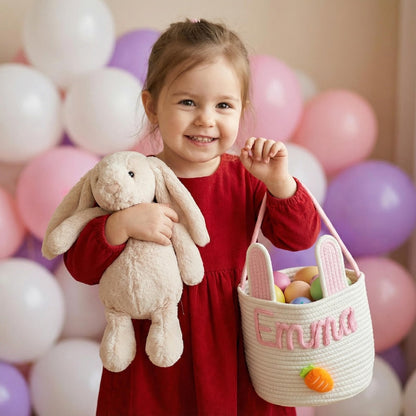 Personalized Easter Basket with Name Egg Hunt