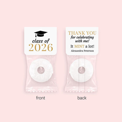 Graduation Mints, Class of 2026, Mint Favor Labels