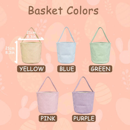 Personalized Seersucker Easter Basket, Embroidered Name Kids Basket