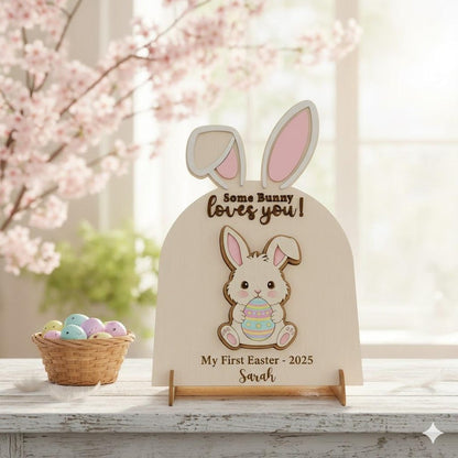 Custom Name Baby Easter Gift 2026,"Some Bunny Loves You"