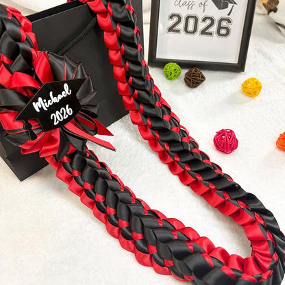 Custom Braided Ribbon Lei, Personalized Graduation Gift Class of 2026