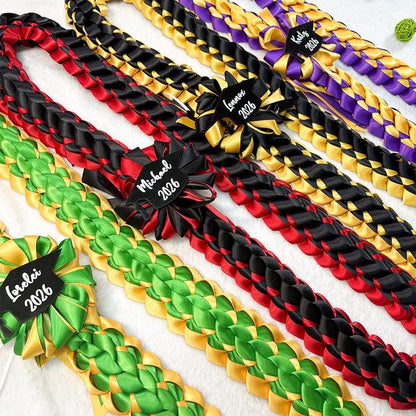Custom Braided Ribbon Lei, Personalized Graduation Gift Class of 2026