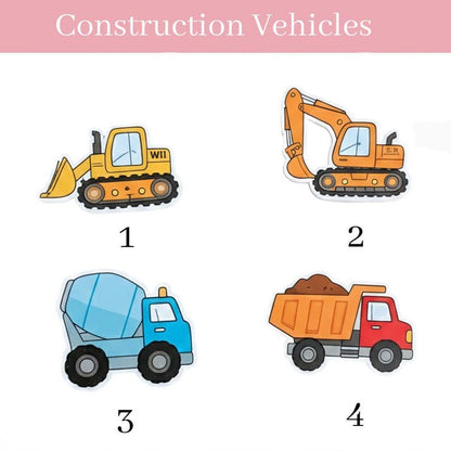 Personalized Name Keychain, Construction Truck Bag Tag for Boys