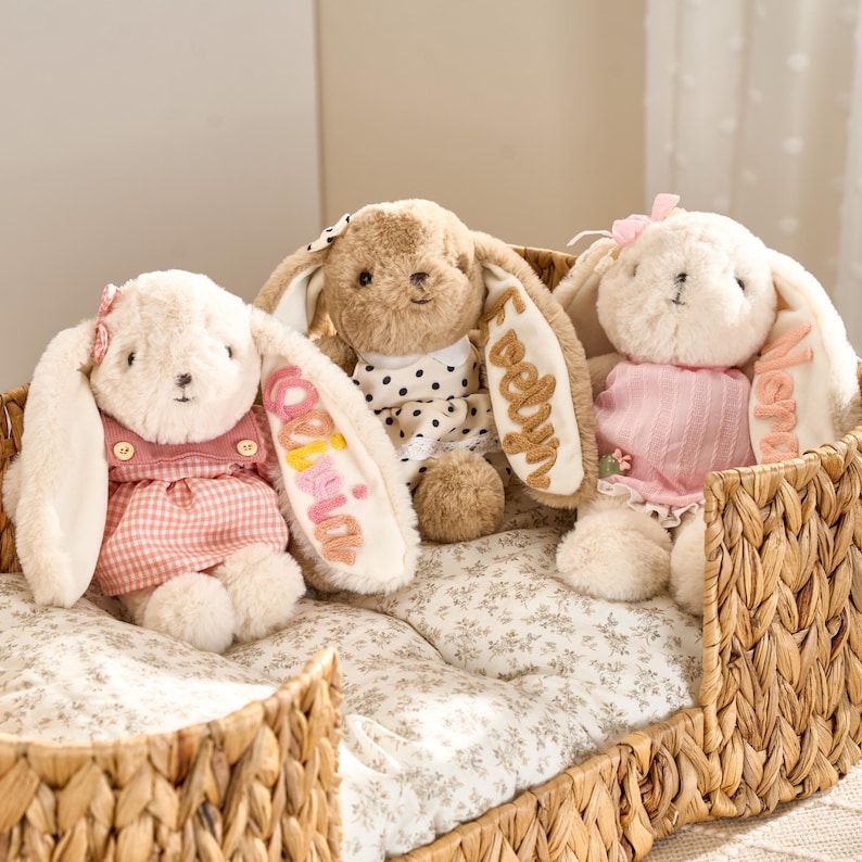 Custom Name Easter Bunny Plushies | Easter Gifts | Plush Bunny with Name