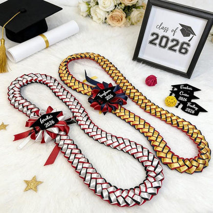 Personalized Graduation Lei Class of 2026, Custom Name & Year Cap