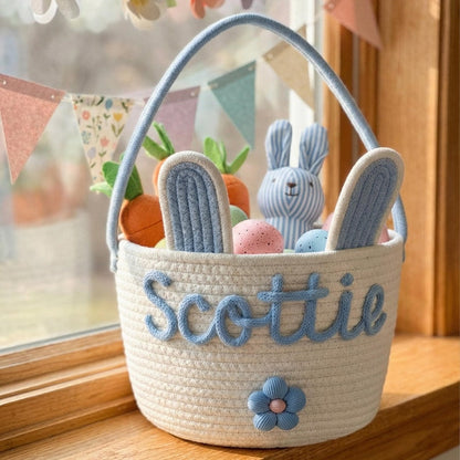 Personalized Easter Basket with Name Egg Hunt