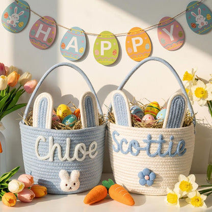 Personalized Easter Basket with Name Egg Hunt