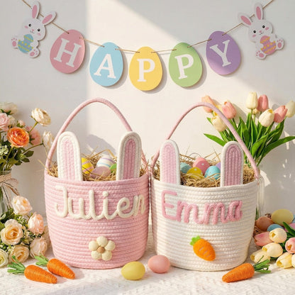 Personalized Easter Basket with Name Egg Hunt