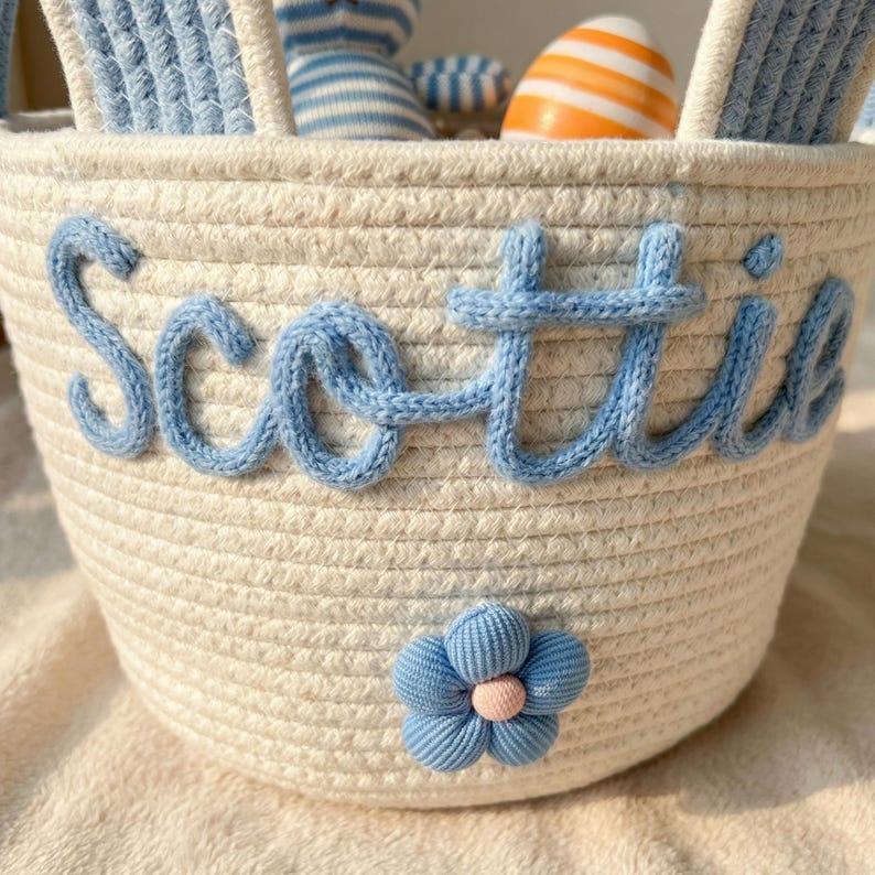 Personalized Easter Basket with Name Egg Hunt