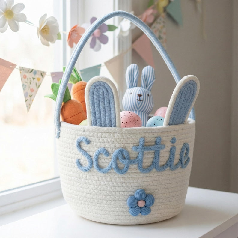 Personalized Easter Basket with Name Egg Hunt