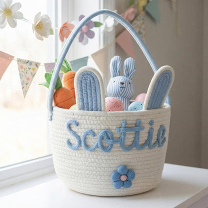 Personalized Easter Basket with Name Egg Hunt