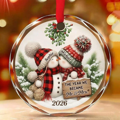 Custom First Christmas Ornament, Newlywed Wedding Gifts, Personalized First Christmas Keepsake