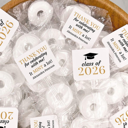 Graduation Mints, Class of 2026, Mint Favor Labels