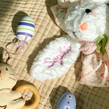 Personalized Easter Tulip Bunny Plush with Embroidered Name