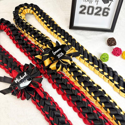 Custom Braided Ribbon Lei, Personalized Graduation Gift Class of 2026