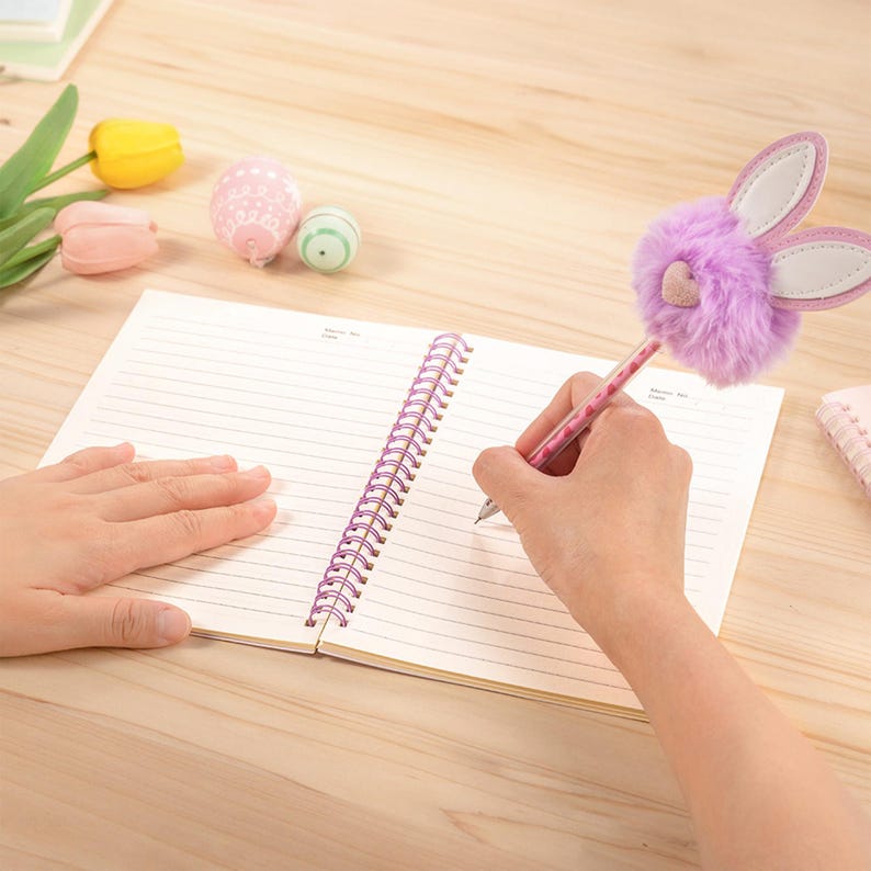 Personalized Easter Bunny Eggs Initial Name A5 Spiral Notebook